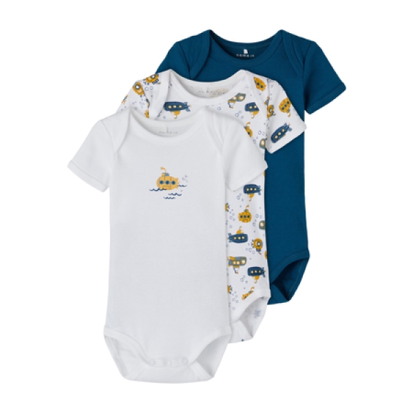 NAME IT Baby Bodys 3er Pack kurzarm "U-Boot“